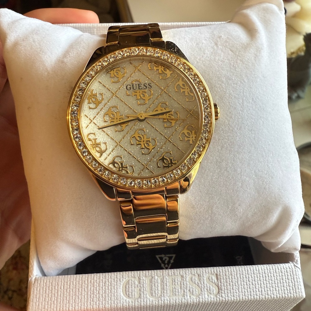 Guess Gold Women's Watch with Crystal Accents